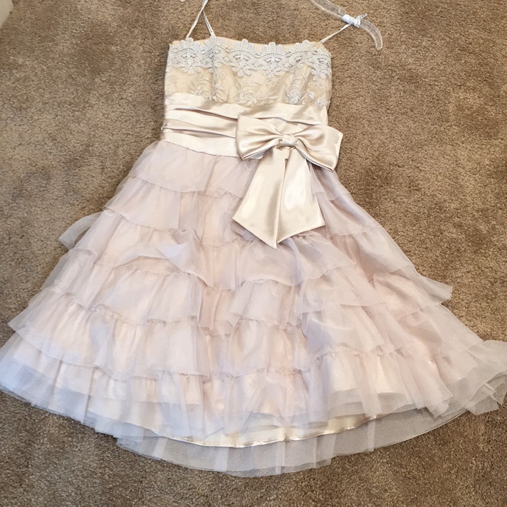 Strapless Cream Prom Dress